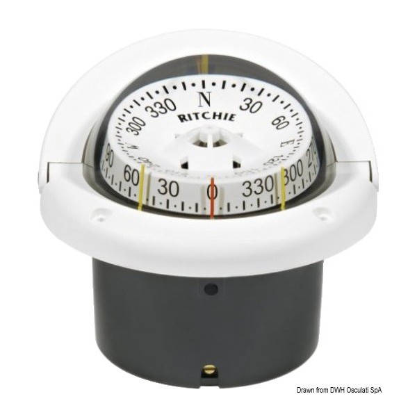 Compass lect.comb. RITCHIE Helmsman 3"3/4 white/bla  - N°1 - comptoirnautique.com