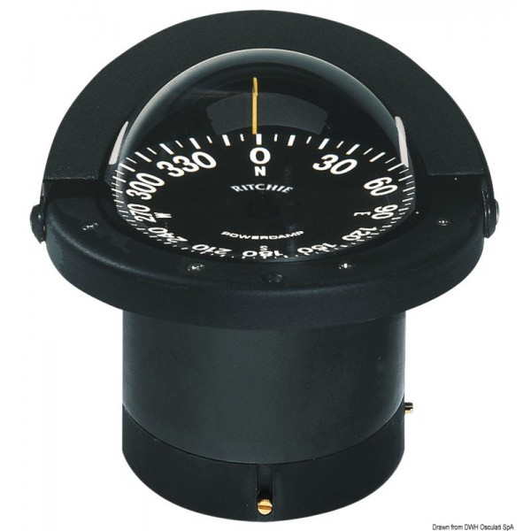 Built-in compass RITCHIE Navigator 4"1/4 black/black - N°1 - comptoirnautique.com 