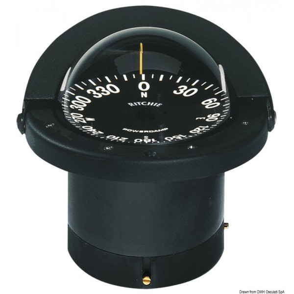 Built-in compass RITCHIE Navigator 4"1/4 black/black - N°1 - comptoirnautique.com