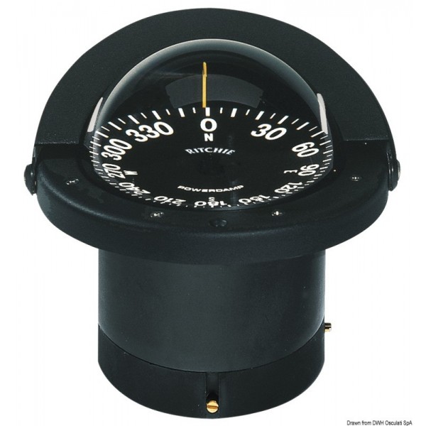 Bussola incorporata RITCHIE Navigator 4"1/4 nero/nero - N°1 - comptoirnautique.com
