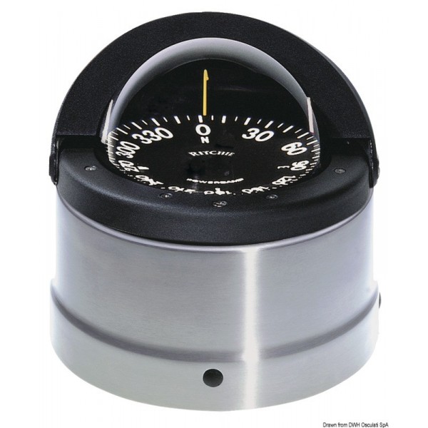 Bussola da pozzetto RITCHIE Navigator 4"1/4 nero/nero - N°1 - comptoirnautique.com