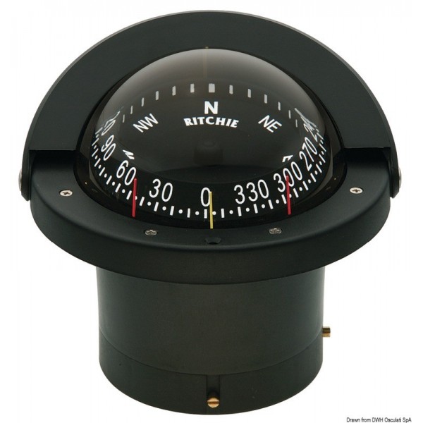 Kompass lect.comb. RITCHIE Navigator4"1/2 schwarz/schwarz  - N°1 - comptoirnautique.com 