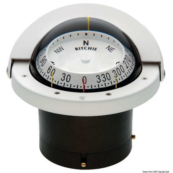 Bussola lect.comb. RITCHIE Navigator4"1/2 bianco/bla  - N°1 - comptoirnautique.com