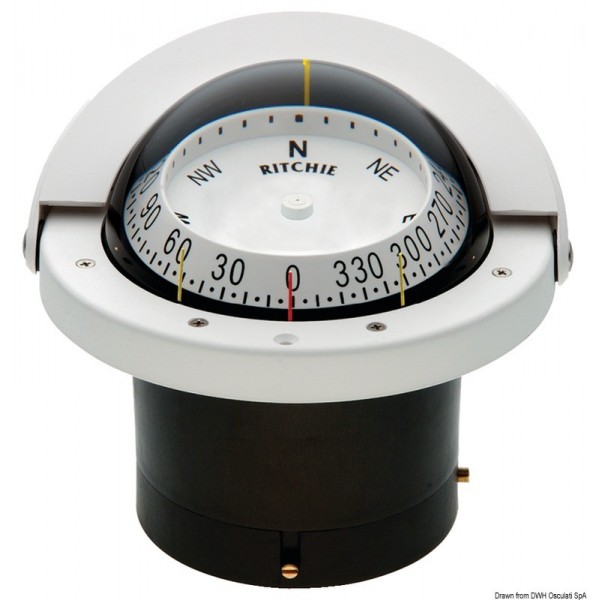 Compass lect.comb. RITCHIE Navigator4"1/2 white/bla  - N°1 - comptoirnautique.com 