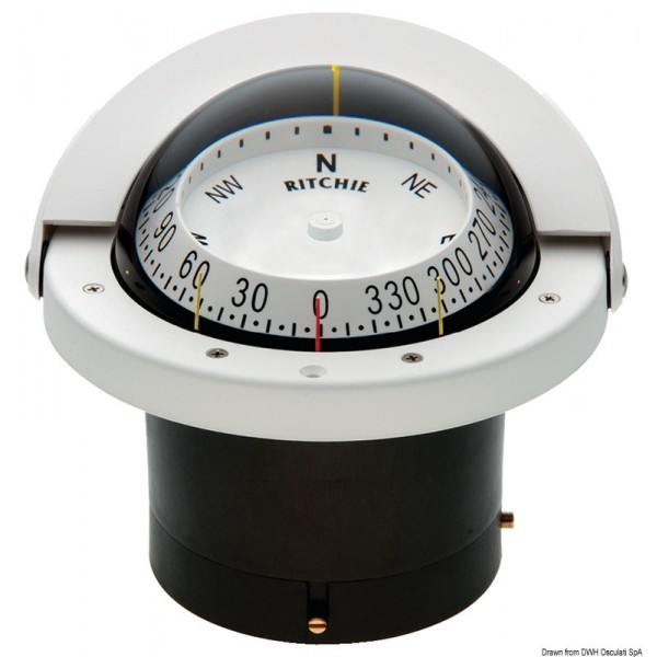 Compass lect.comb. RITCHIE Navigator4"1/2 white/bla  - N°1 - comptoirnautique.com