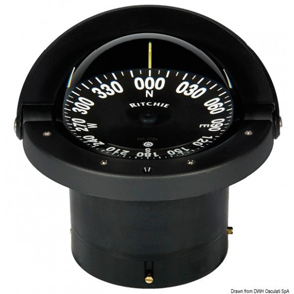 Compas encastr.t RITCHIE Wheelmark 4"1/2 noir/noir  - N°1 - comptoirnautique.com 