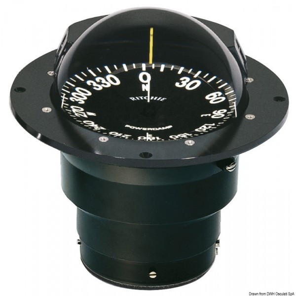 Built-in compass RITCHIE Globemaster 5" black/black - N°1 - comptoirnautique.com 