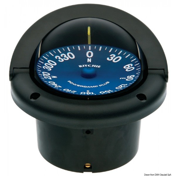 Bussola RITCHIE Supersport 3"3/4 nero/blu - N°1 - comptoirnautique.com