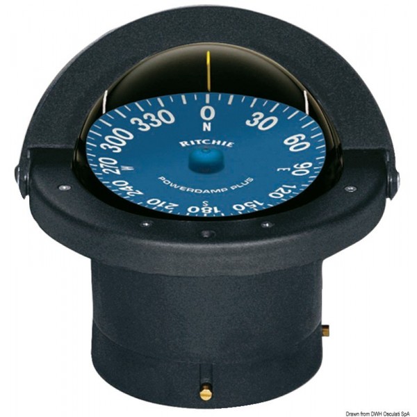 Bussola RITCHIE Supersport 4"1/2 nero/blu - N°1 - comptoirnautique.com