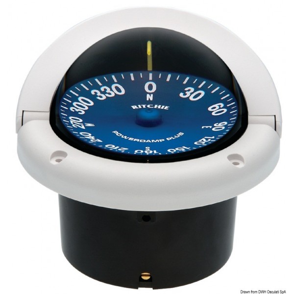 Compas RITCHIE Supersport 3"3/4 blanc/bleu  - N°1 - comptoirnautique.com 