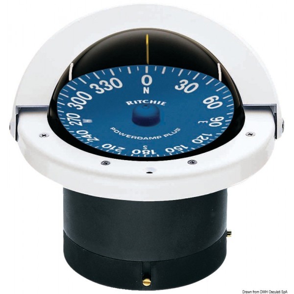 Compas RITCHIE Supersport 4"1/2 blanc/bleu  - N°1 - comptoirnautique.com