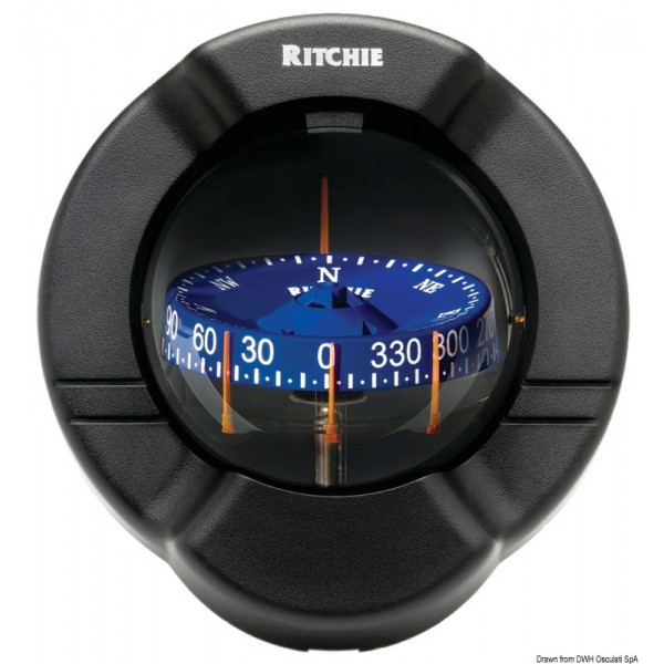 Bussola RITCHIE Venturi Vela 3"3/4 nero/blu - N°1 - comptoirnautique.com