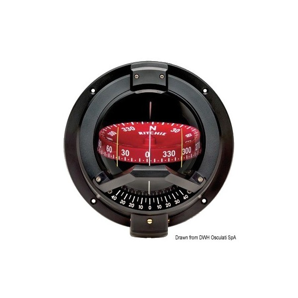 Compass RITCHIE Venturi Sail 3"3/4 black/red - N°1 - comptoirnautique.com 