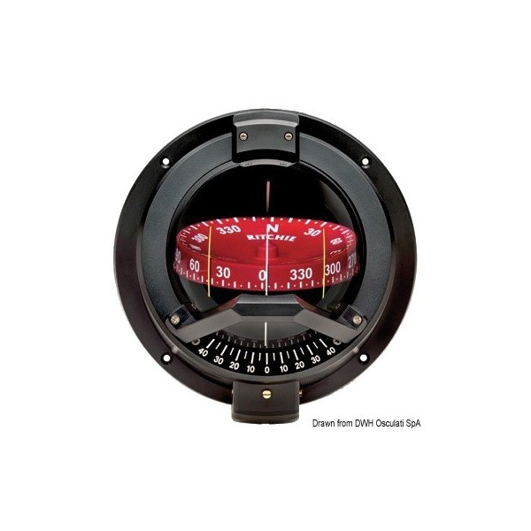 Compass RITCHIE Venturi Sail 3"3/4 black/red - N°1 - comptoirnautique.com