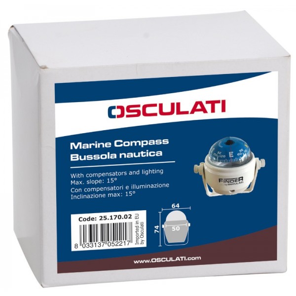 Bussola Finder da 2" con calibro bianco/blu - N°3 - comptoirnautique.com