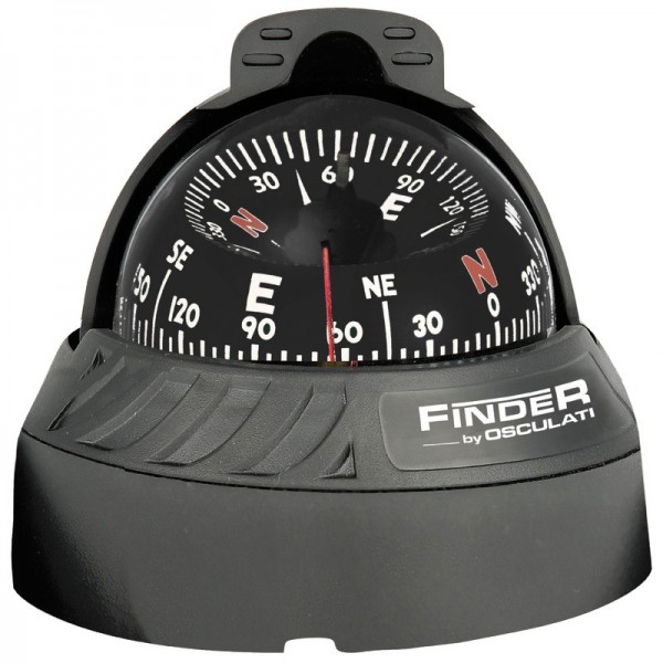 Brújula Finder 2"5/8 en plano negro/negro - N°1 - comptoirnautique.com 