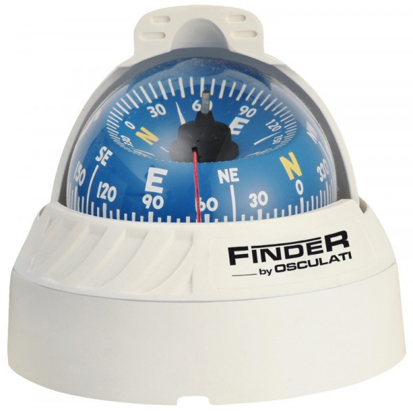 2"5/8 Brújula Finder en plano blanco/azul - N°1 - comptoirnautique.com 