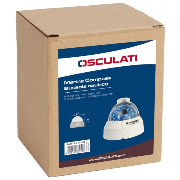 Bussola Finder 2"5/8 su piano bianco/blu - N°3 - comptoirnautique.com