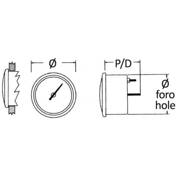 Fuel gauge 10/190 ohm black/black - N°4 - comptoirnautique.com