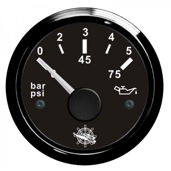 Manometro pressione olio 0/5 bar nero/nero - N°1 - comptoirnautique.com
