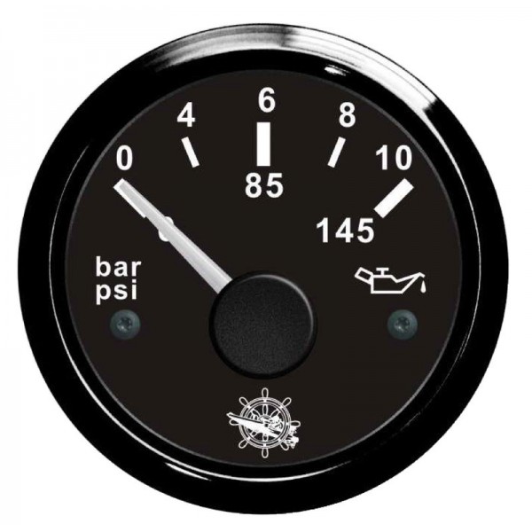 Manometro pressione olio 0/10 bar nero/nero - N°1 - comptoirnautique.com