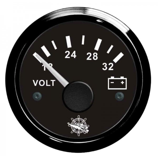 Voltímetro 18/32 V preto/preto - N°1 - comptoirnautique.com