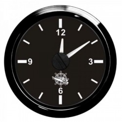 Black/black quartz clock