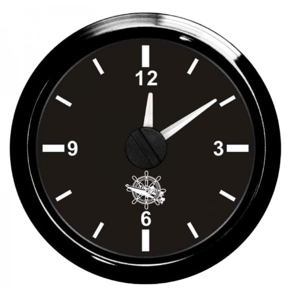 Horloge au quartz noir/noir  - N°1 - comptoirnautique.com