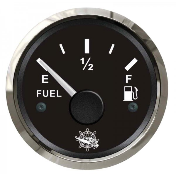 Fuel gauge 10/180 ohm black/polished - N°1 - comptoirnautique.com