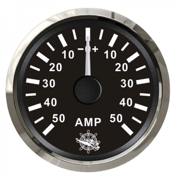 Ammeter with shunt 50 A black/polished - N°1 - comptoirnautique.com