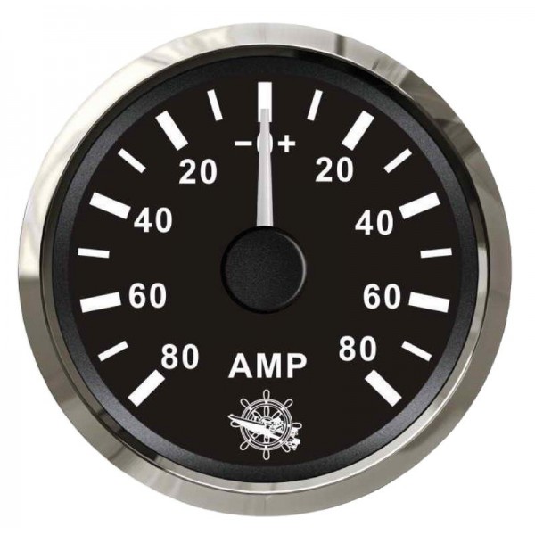 Amperometro con shunt 80 A nero/lucido - N°1 - comptoirnautique.com