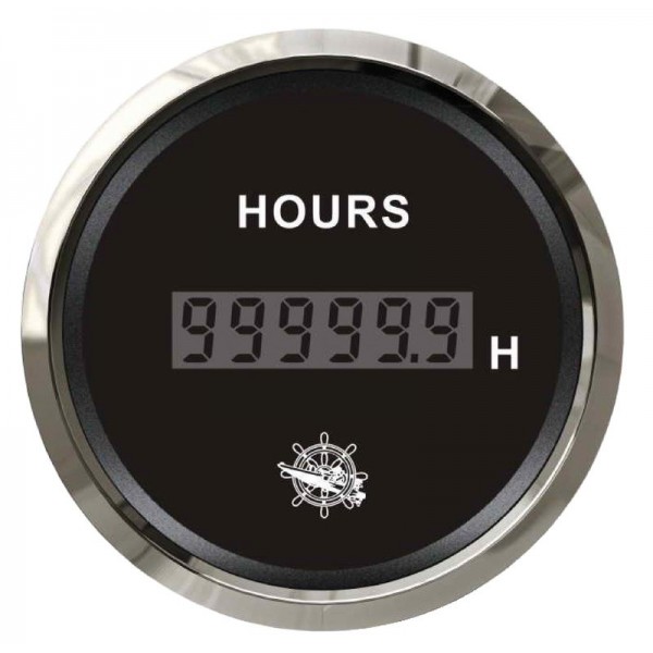 Digital hour meter, black/polished - N°1 - comptoirnautique.com