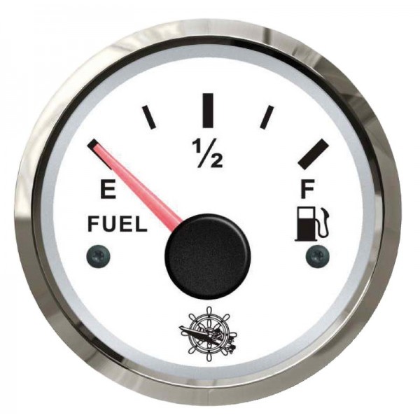 Fuel gauge 10-180 ohm white/polished - N°1 - comptoirnautique.com