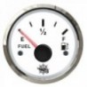 Fuel gauge 10-180 ohm white/polished