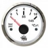 Oil pressure indicator 0/10 bar white/polished - N°1 - comptoirnautique.com