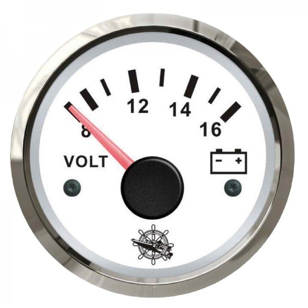 Voltmeter 8/16 V white/polished - N°1 - comptoirnautique.com