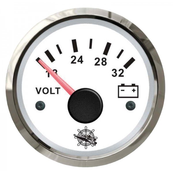 Voltmeter 18/32 V white/polished - N°1 - comptoirnautique.com