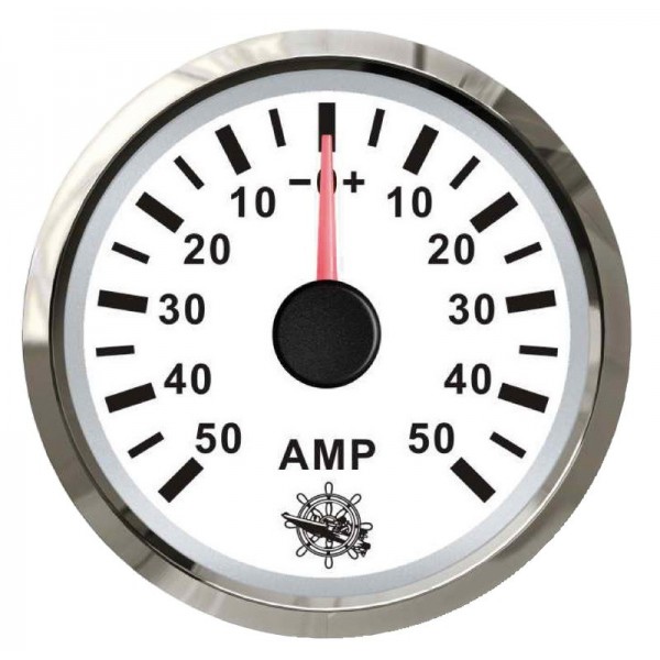 Ammeter with shunt 50 A white/polished - N°1 - comptoirnautique.com