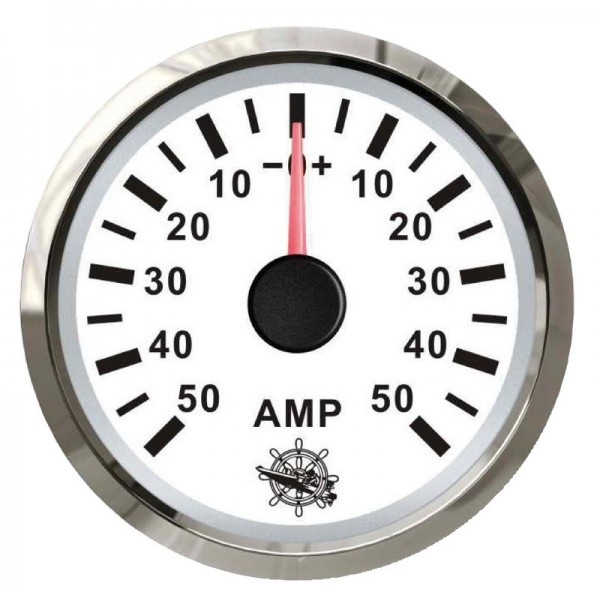 Amperemeter mit Shunt 50 A weiß/poliert - N°1 - comptoirnautique.com 