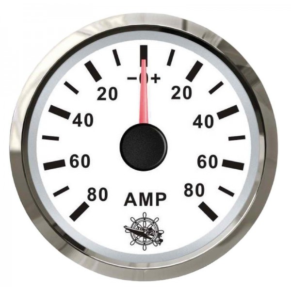 Ammeter with shunt 80 A white/polished - N°1 - comptoirnautique.com