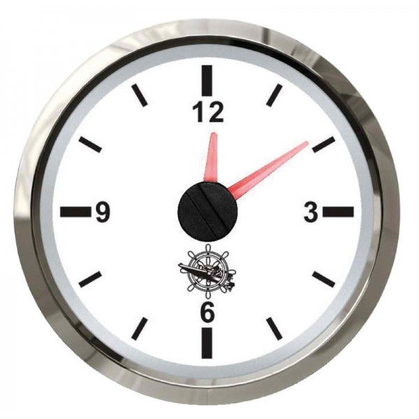 Horloge au quartz blanc/polie  - N°1 - comptoirnautique.com