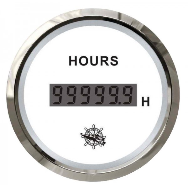 White/polished digital hour meter - N°1 - comptoirnautique.com