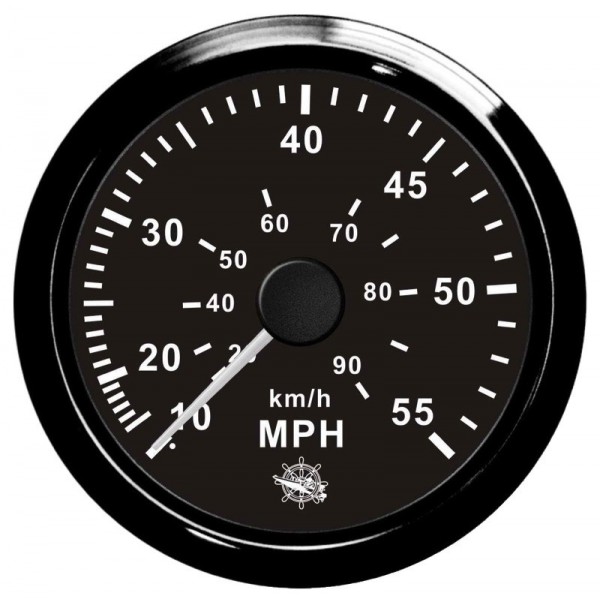 Indicatore di velocità Pitot 0-55 MPH nero/nero  - N°1 - comptoirnautique.com