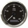 Rev counter 0-4000 rpm black/polished