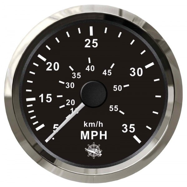 Indicatore di velocità Pitot 0-35 MPH nero/lucido  - N°1 - comptoirnautique.com