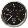 Pitot speedometer 0-35 MPH black/polished