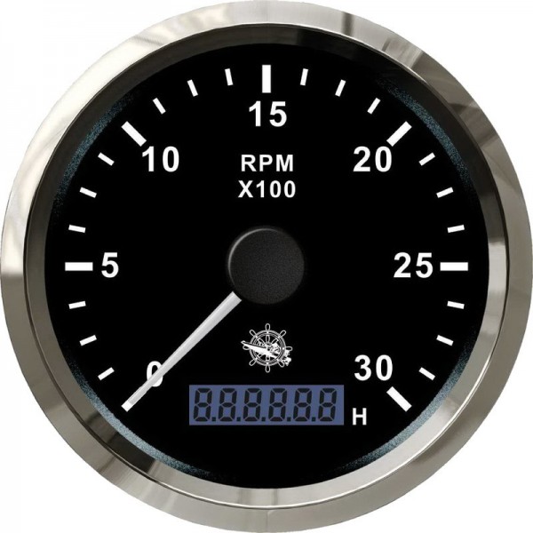 Rev counter 0-3000 rpm white/polished - N°1 - comptoirnautique.com