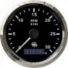 Rev counter 0-3000 rpm white/polished
