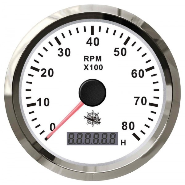 Conteggio-giri 0-8000 giri/min. bianco/lucido  - N°1 - comptoirnautique.com