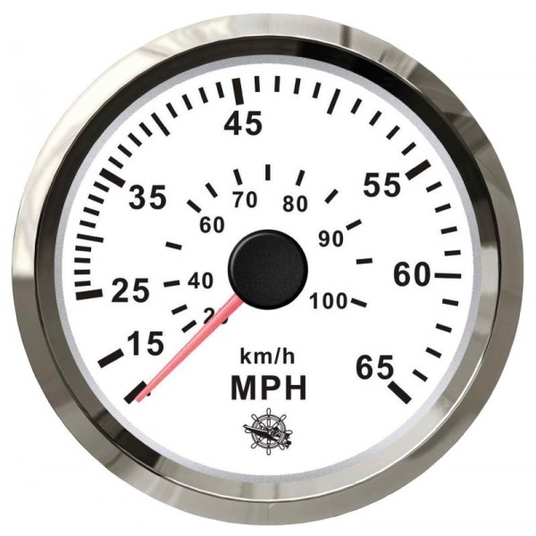 Indicador de velocidad Pitot 0-65 MPH blanco/pulido - N°1 - comptoirnautique.com